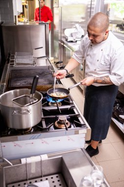 Chef preparing fois gras