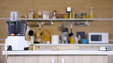 Boş modern mutfak üzerinde atış zoom