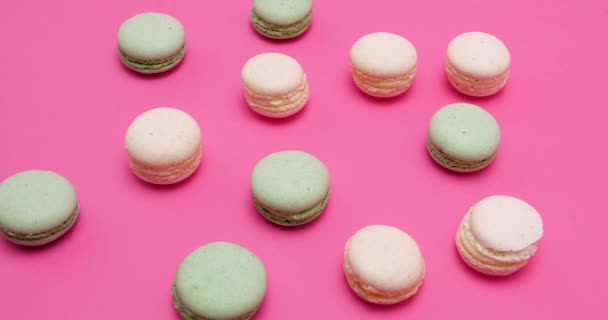 Macaroons in different colors — Stock Video