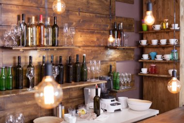 Klasik bir kafe tasarımının yakın tasarımı