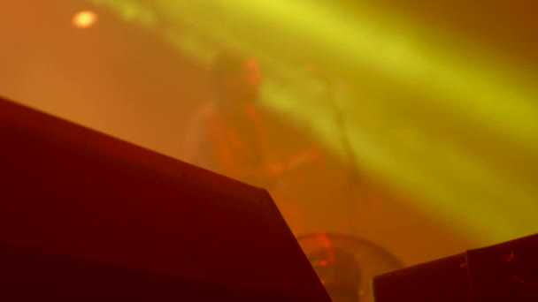 Lead singer in front of an audience at a concert — Stock Video