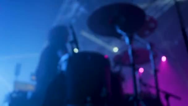 Drummer bij een rock concert — Stockvideo