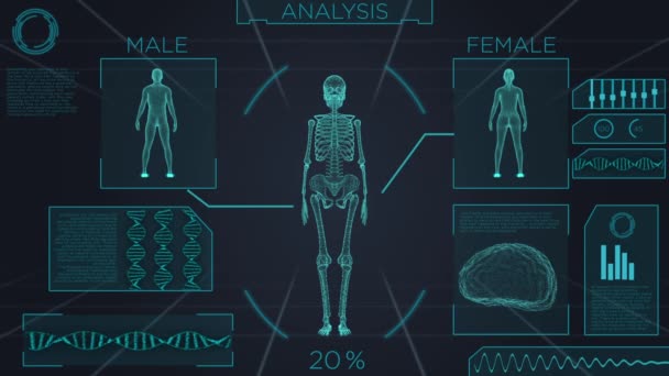 Futuristisk medicinsk skärm skanning — Stockvideo