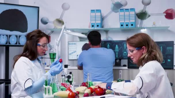 Laboratório de alimentos geneticamente modificados — Vídeo de Stock