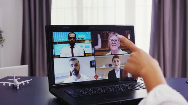 Video conference of business woman — Stock Video