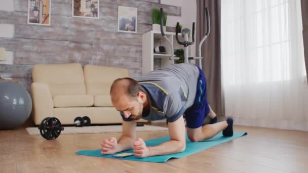 Plank Workout mit Timer — Stockvideo