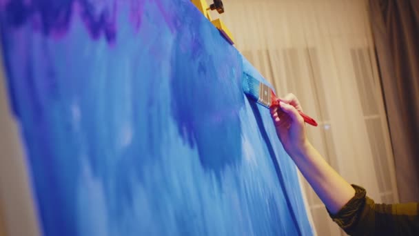 Técnica pincel pintura — Vídeo de Stock