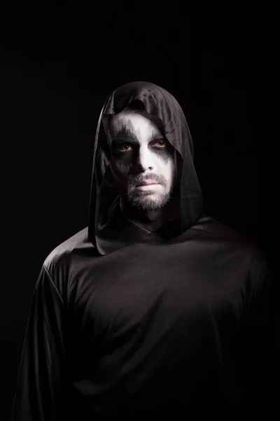 Man met enge make-up voor Halloween — Stockfoto