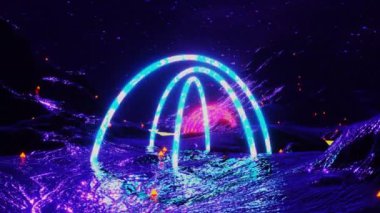 Retro evren galaksisi neon atari salonlarıyla dolu.