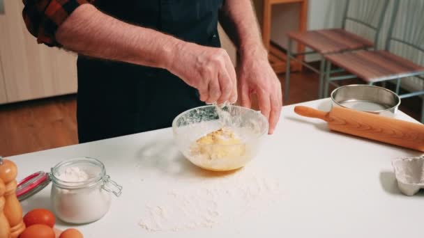 Process of preparing the pastry dough — Stock Video