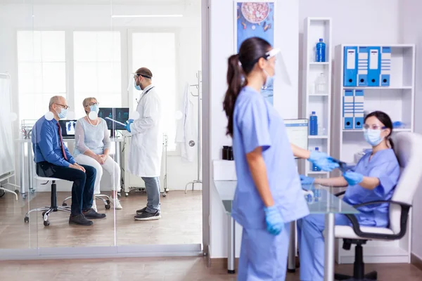 Medical staff wearing face mask