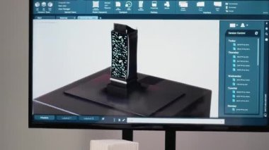 Konut projesi için kurulmuş boş bir emlak toplantı ofisi, imar düzenlemesi denetimi ve şehir planlama önerileri için araçları ve materyalleri olan üç boyutlu modeller. Altyapı büyümesi.