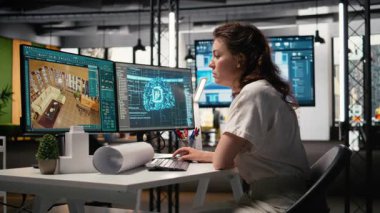 Emlak analisti proje geliştirme ve tasarım için yapay zeka kullanır, makine öğrenimi ve büyük veri analizleri AI mühendisliğine ticari mülkiyet için olanak sağlar. Kamera A.