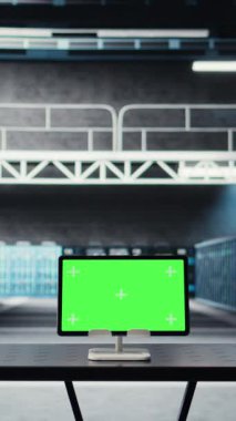 Altyapı bakımında kullanılan veri merkezindeki dikey video yeşil ekran tableti, iş yükünü artırıyor. Yüksek teknoloji sunucu kümeleri tarafından paralel olarak kullanılan sunucu çiftliğindeki modelleme aygıtı