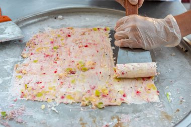 El yapımı el yapımı meyve ile dondurulmuş dondurma