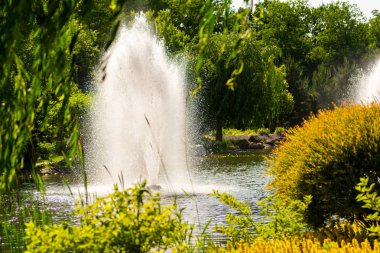 bir peyzaj Park açık bir rezervuar çalışma Çeşme