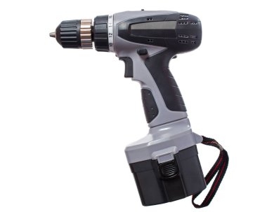 tornavida beyaz bir arka plan üzerinde şarj edilebilir