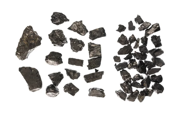 Bitar av kol och medelstora kol — Stockfoto