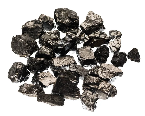 En kulle av kol av olika storlekar och former som sköt — Stockfoto