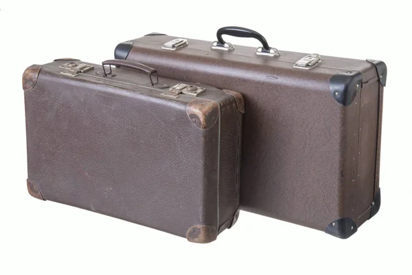 2 개의 다른 오래 된 빈티지 여행 가방 — 스톡 사진