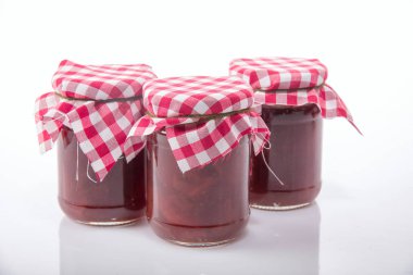 reçel kavanoz kumaş ile kapsar