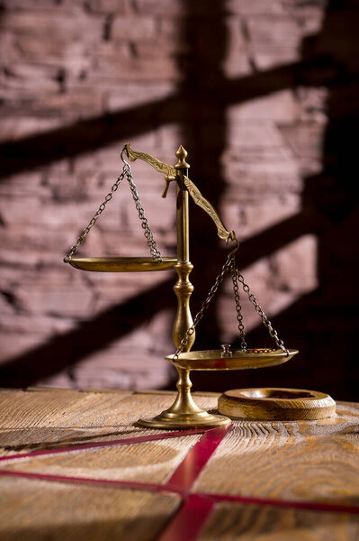 shiny old scales, symbol of justice