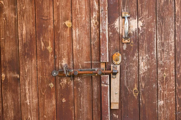 Locks Old Wooden Door — Stock Photo, Image