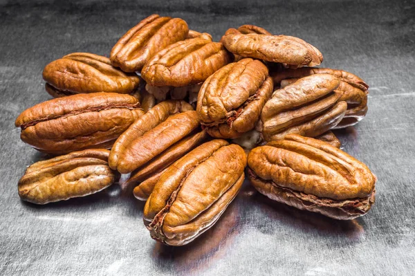 Suikerwerk Ingrediënten Pecannoten Geschild Close — Stockfoto