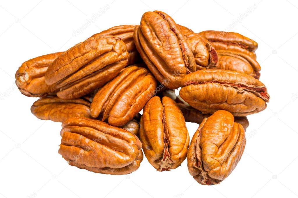 Pecan peeled nuts close up. Confectionery Ingredients