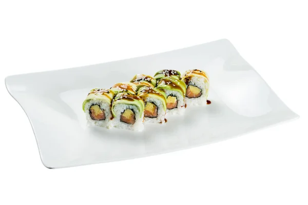 Sushi Roll Zielony Smok — Zdjęcie stockowe