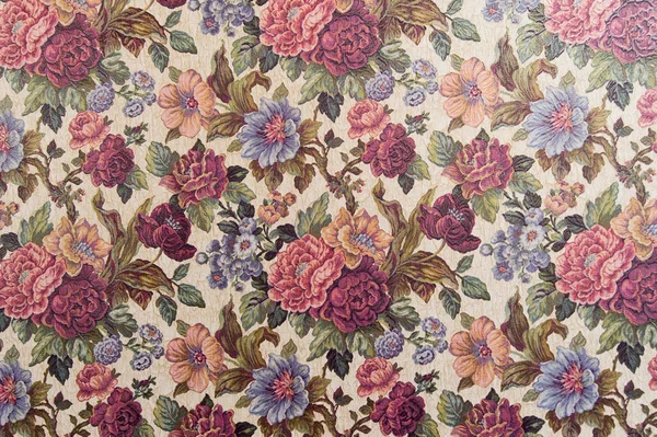 Çiçek Desenli Kumaş Duvar Kağıdı — Stok fotoğraf