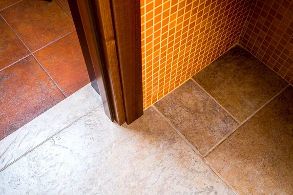 Tiles Bathroom Floor — Stock Photo, Image