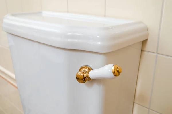 Змивання Туалету Кнопка Вивільнення Води — стокове фото