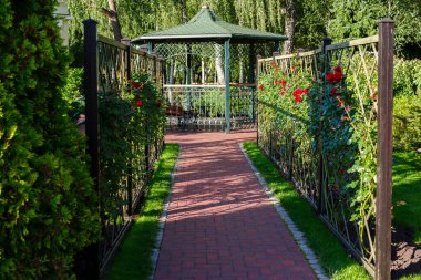 Yazın bir peyzaj parkında sera