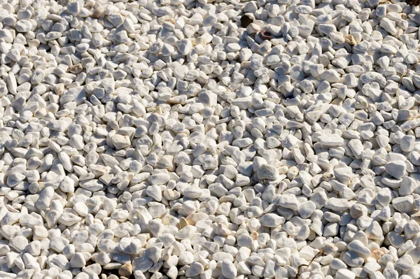 White Gravel Small Stones Construction Decoration Landscape Design Shot Close — Stockfoto