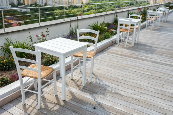 Tables Chaises Sur Terrasse — Photo