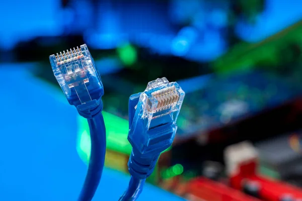 Ethernet Para Transferencia Datos Internet Web Mundial Primer Plano — Foto de Stock