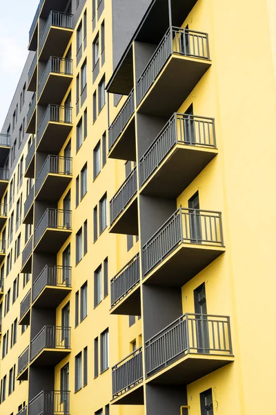 element of a colorful building, black and yellow high-rise building