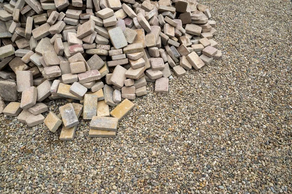 Disassembled Stone Pavers Piled Heap — Stock Photo, Image