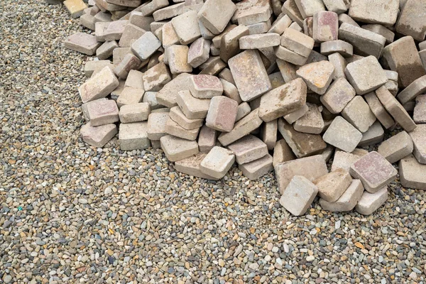 Concrete Paving Repair Disassembled Path Folded Pile Stones — Stock Photo, Image