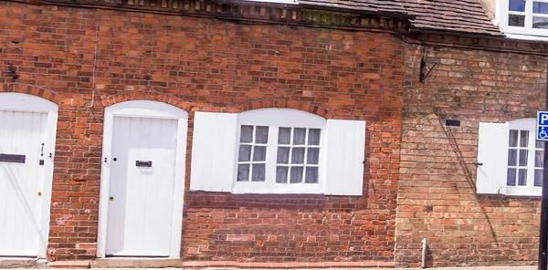 Stratford Avon Reino Unido Fachada Del Edificio Ladrillo Rojo Británico — Foto de Stock