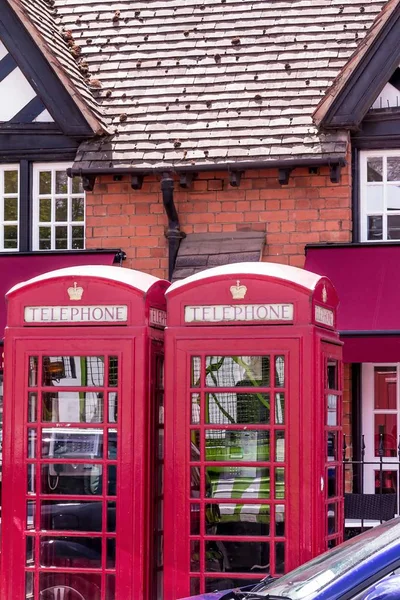Stratford Avon Reino Unido Junio 2015 Cabina Telefónica Roja Clásica — Foto de Stock