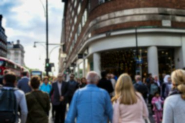 Oxford Street, Londra'nın en işlek caddelerinden biri bulanık görünüm tanımlanmamış taşıt ve alışveriş. Londra, İngiltere