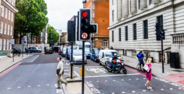 Wazig Zicht Vervoer Één Van Typische Oude English Street Londen — Stockfoto