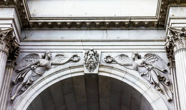 Detalhe Monumento Marble Arch Oxford Street Além West End London — Fotografia de Stock
