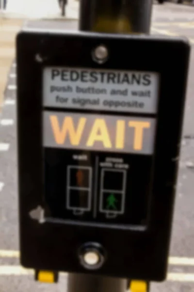 Přechod Pro Chodce Tlačítko Pro Chodce Světelné Upozornění Londýn Velká — Stock fotografie