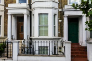 Westminster İngiliz tarzı tarihi binaların bulanık görünüm. Londra. İngiltere