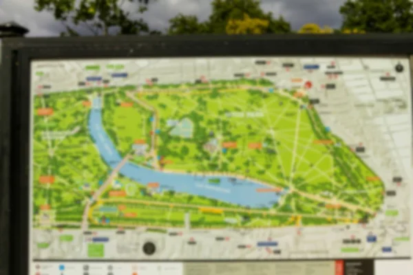 Suddig Hyde Park Karta Bakgrund London Storbritannien — Stockfoto