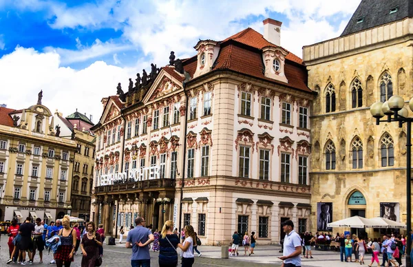 Praga República Checa Julho 2017 Praça Cidade Velha Com Turistas — Fotografia de Stock