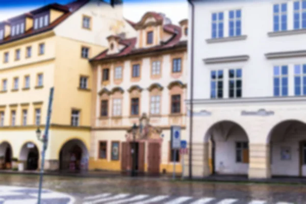Vista Borrosa Old Street Praga Por Mañana Centro Ciudad República — Foto de Stock